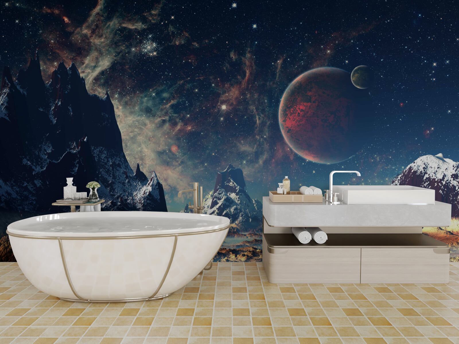 Фотошпалери поверхня планети фантастична