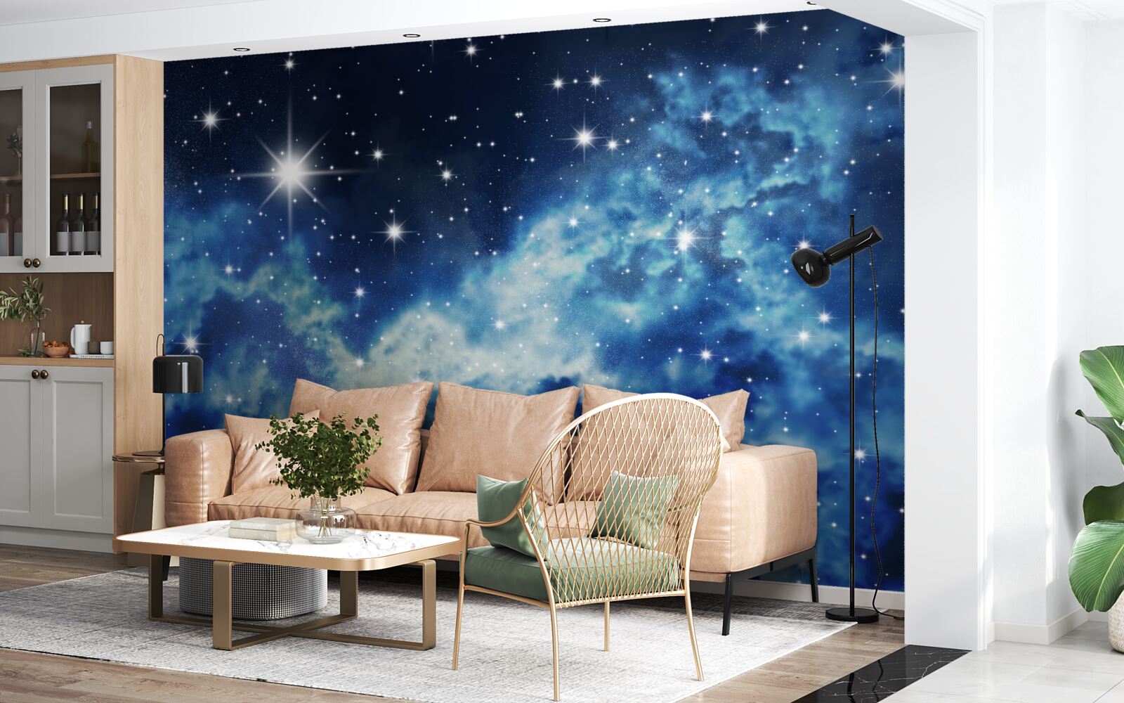 Фотошпалери блакитне небо, всіяне зірками