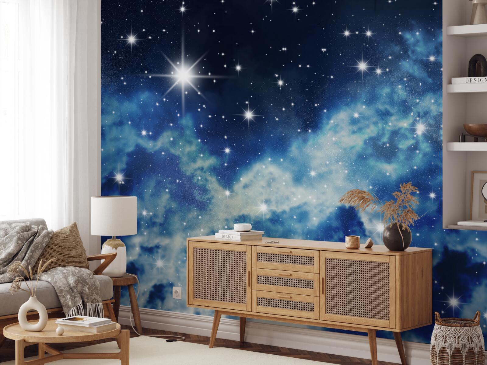 Фотошпалери блакитне небо, всіяне зірками