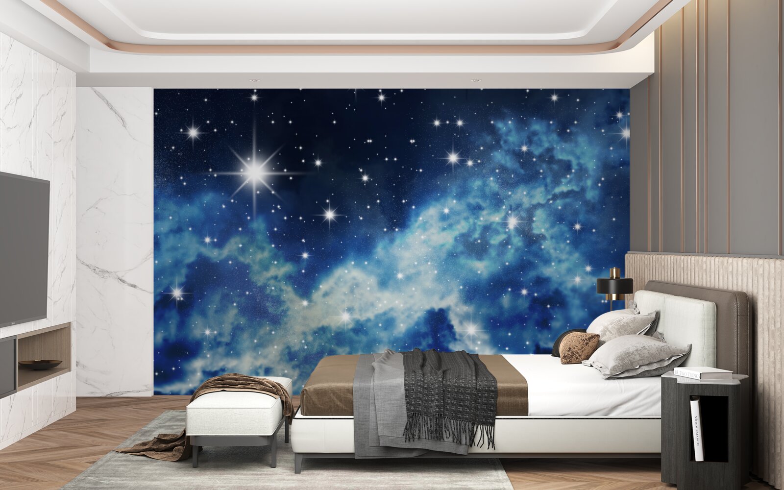Фотошпалери блакитне небо, всіяне зірками