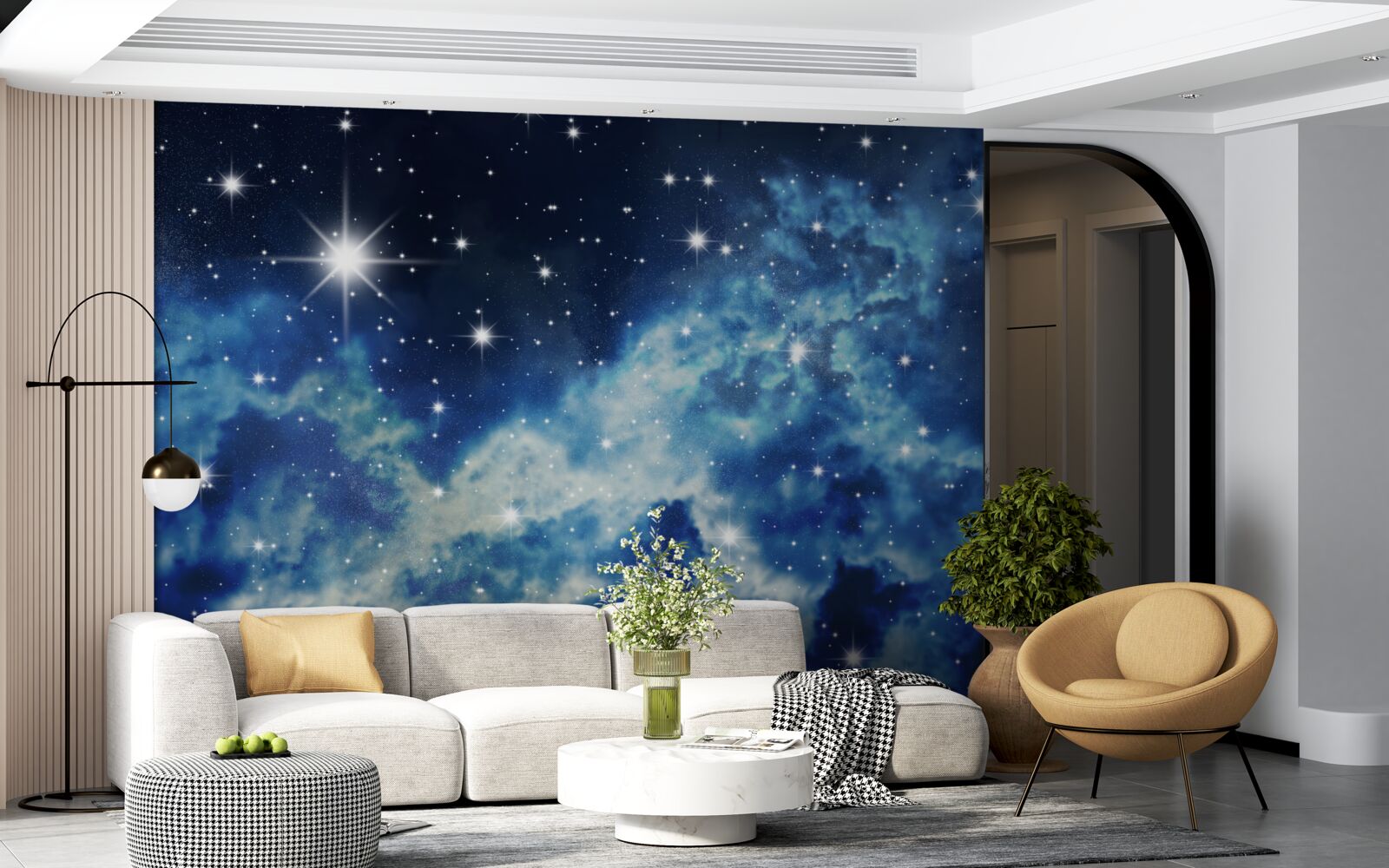 Фотошпалери блакитне небо, всіяне зірками