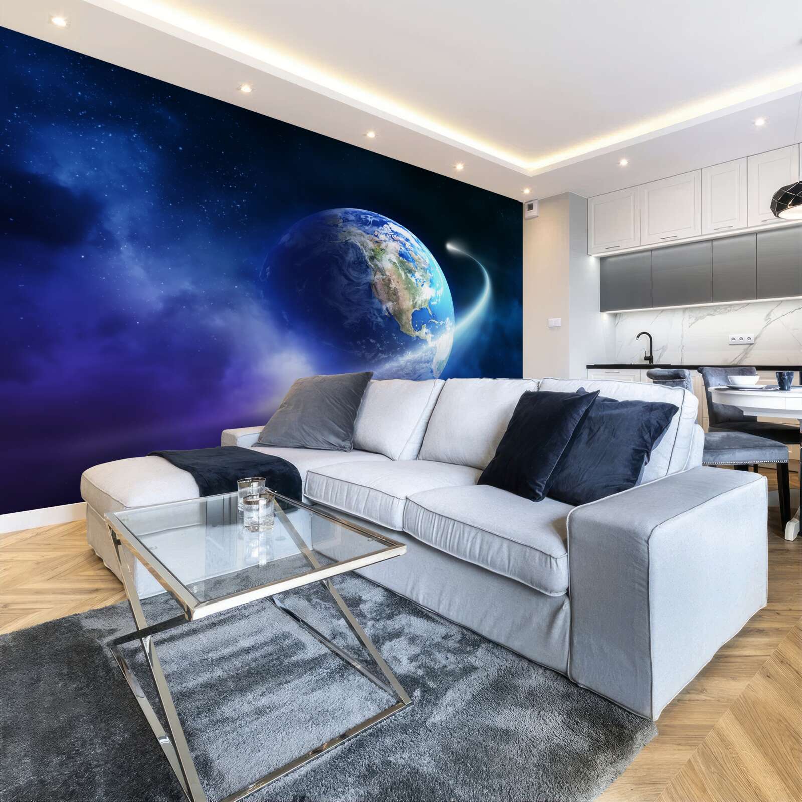 Фотошпалери Земля в нескінченному просторі Всесвіту