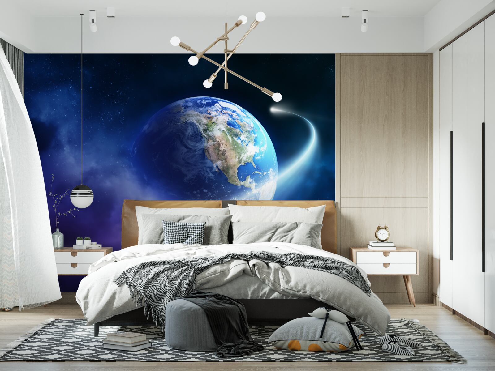 Фотошпалери Земля в нескінченному просторі Всесвіту