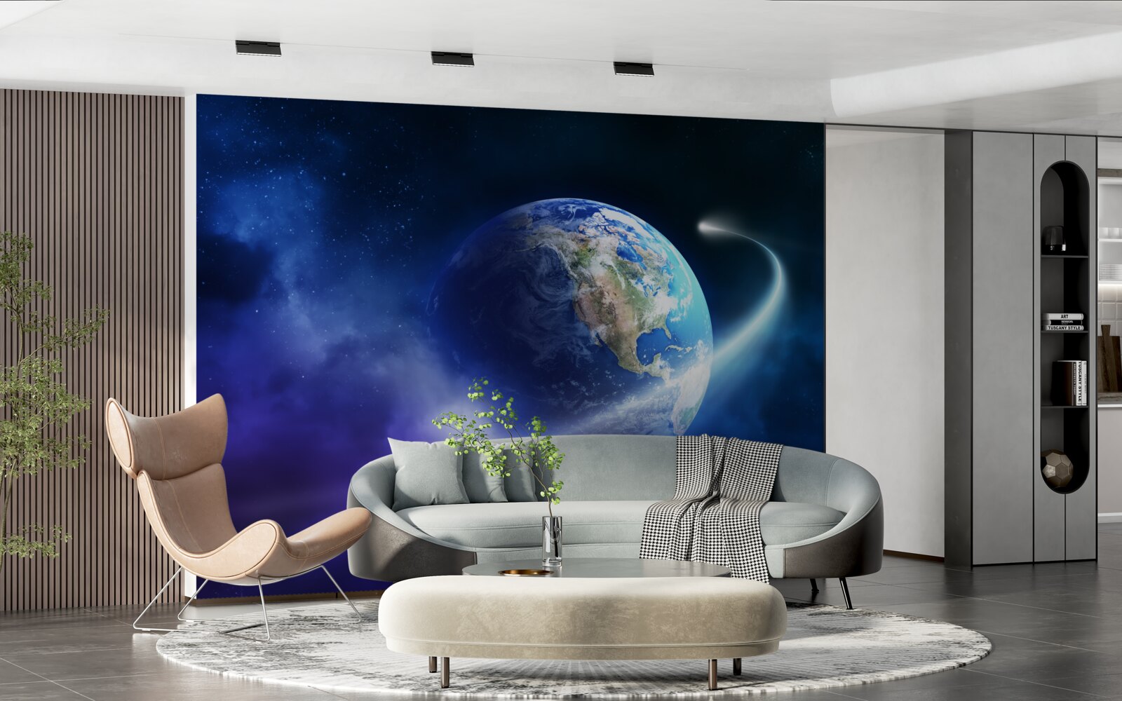 Фотошпалери Земля в нескінченному просторі Всесвіту