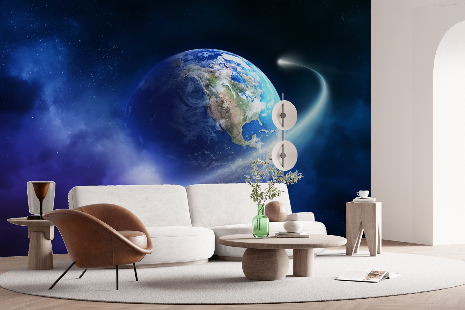 Фотошпалери Земля в нескінченному просторі Всесвіту