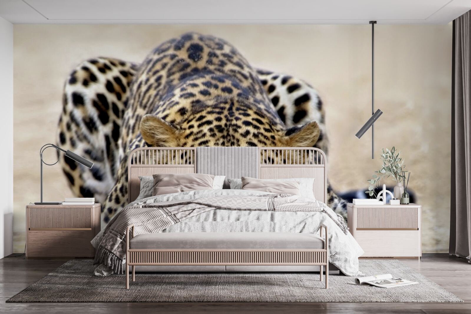 Фотошпалери очікування леопарда з плямистою шкурою