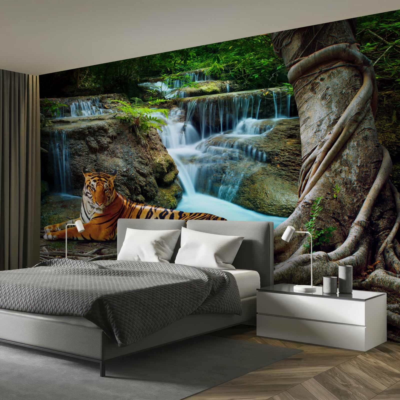 Фотошпалери провели час біля лісового водоспаду