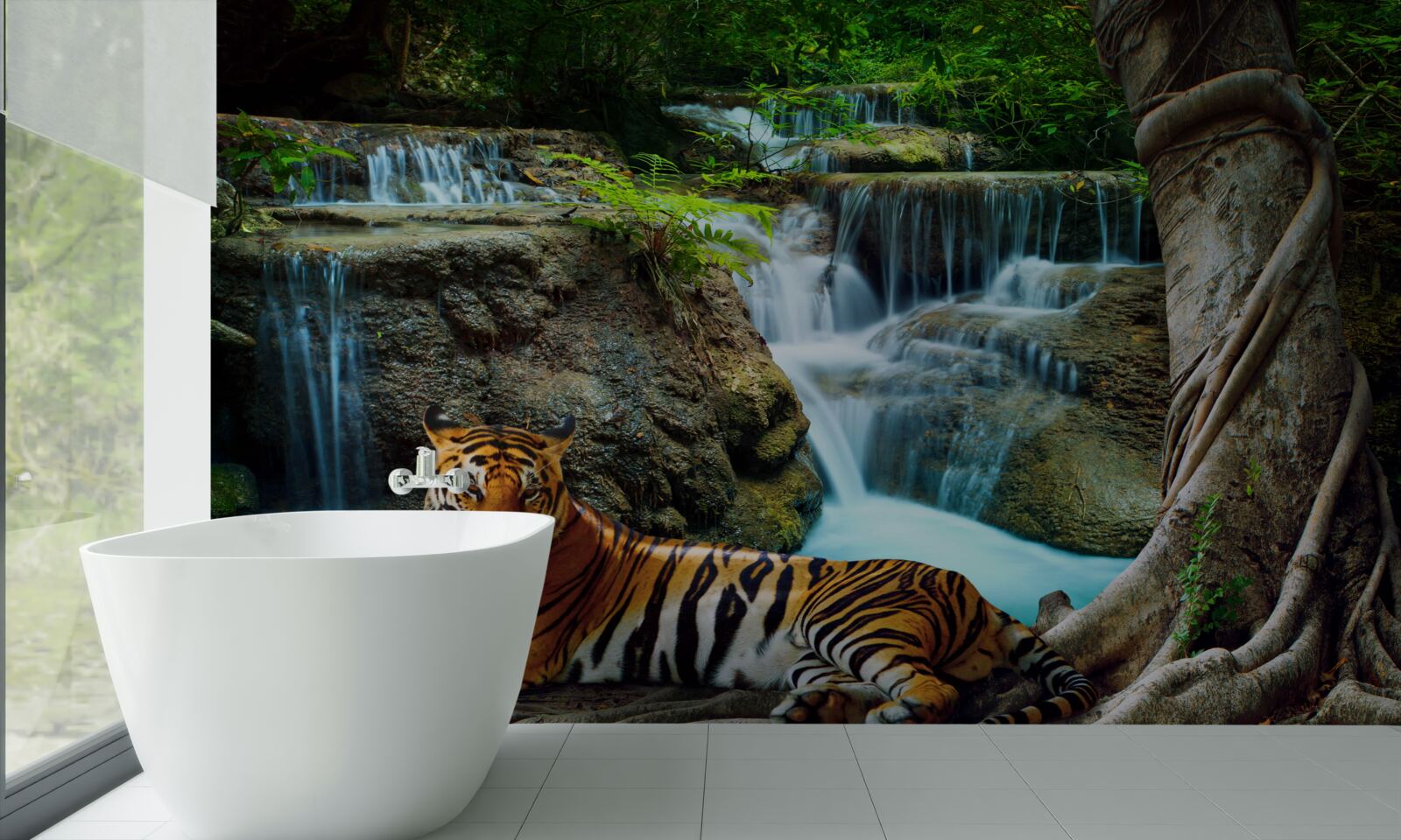 Фотошпалери провели час біля лісового водоспаду