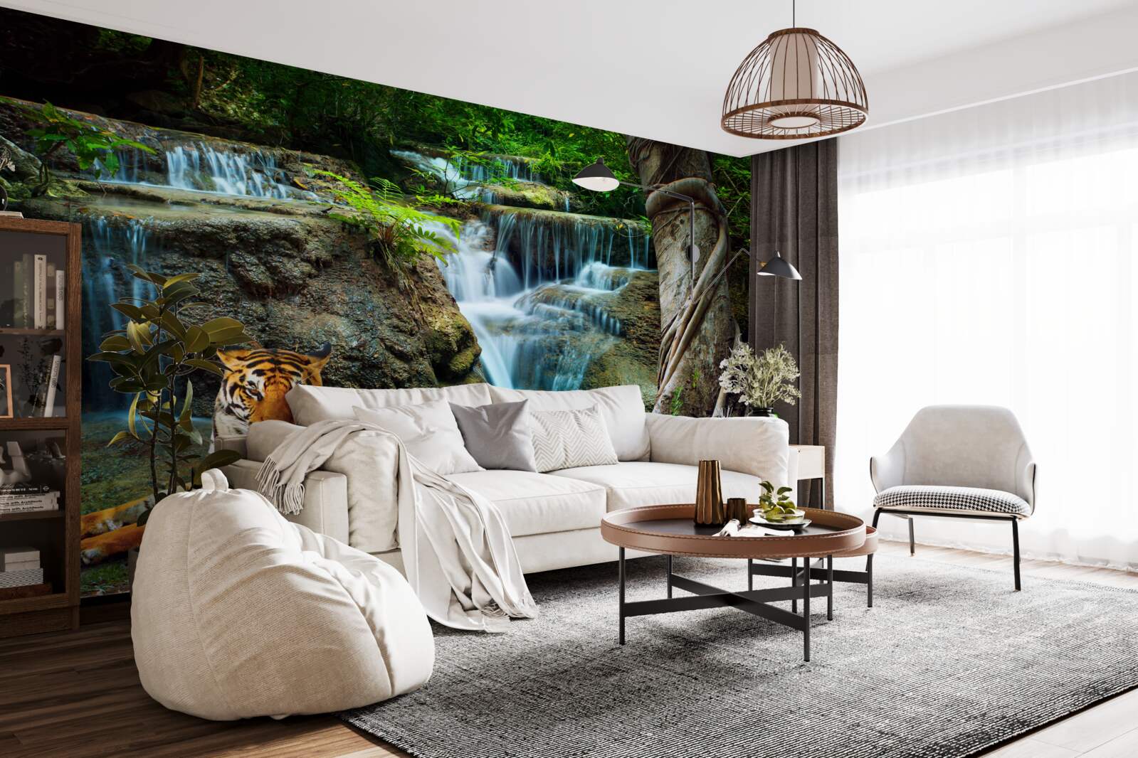 Фотошпалери провели час біля лісового водоспаду