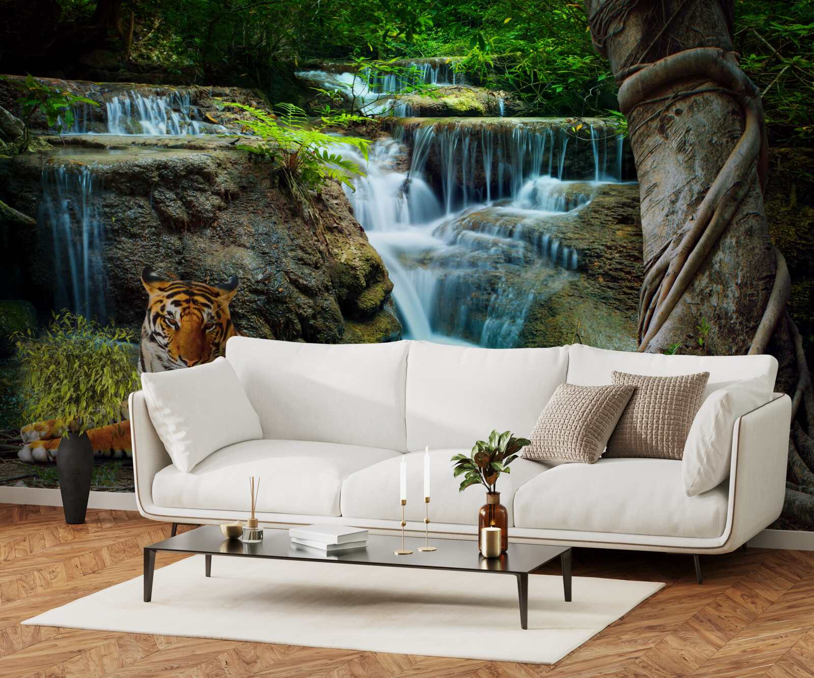 Фотошпалери провели час біля лісового водоспаду