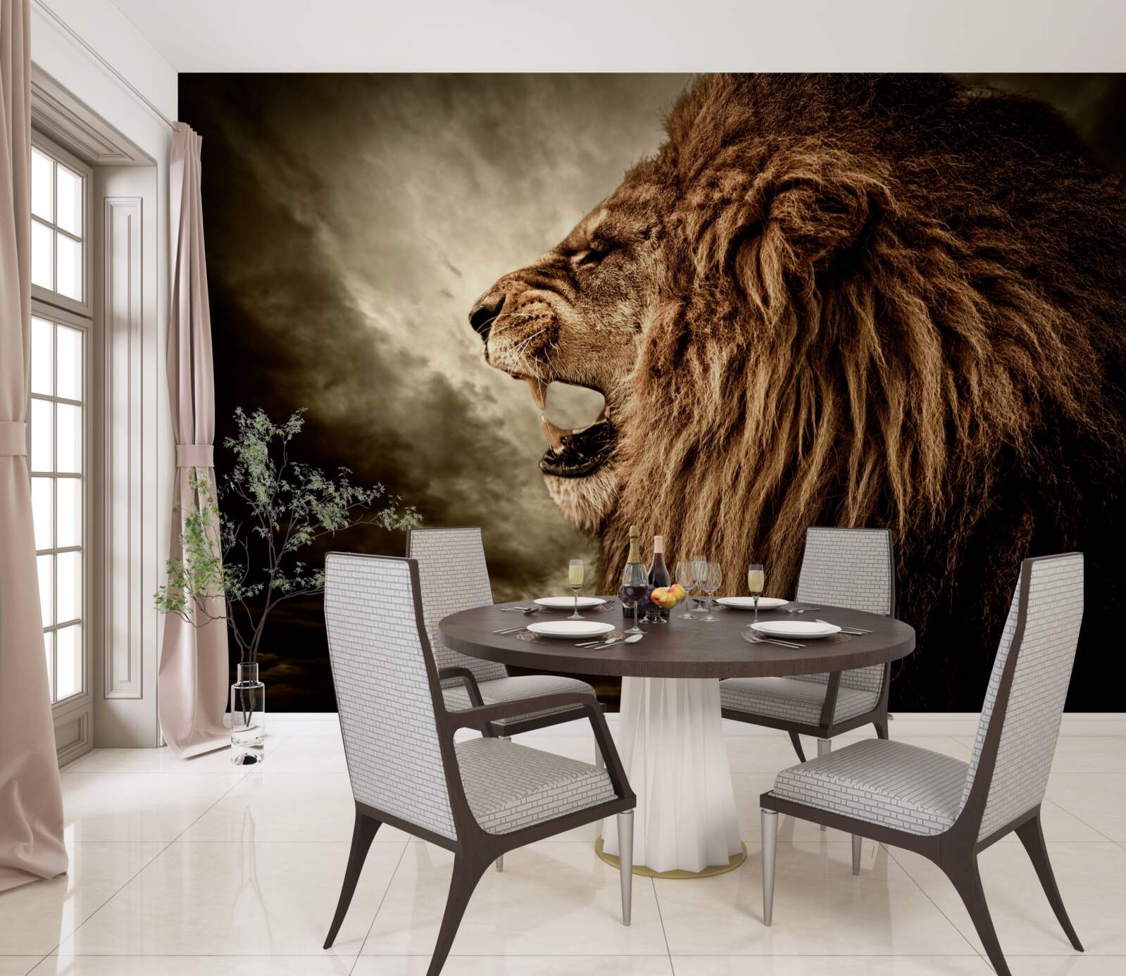 Фотошпалери зловісний грім левового рику