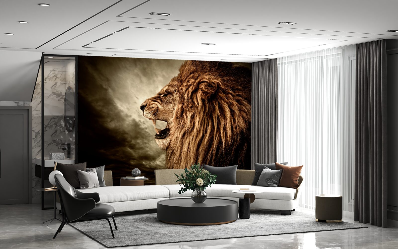 Фотошпалери зловісний грім левового рику