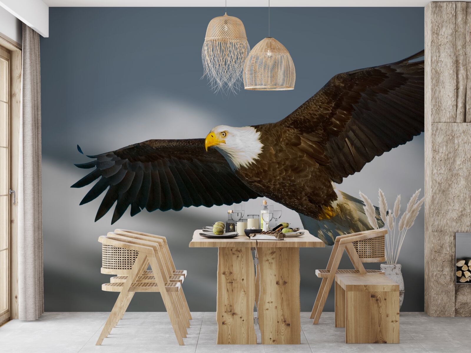 Фотошпалери в небі ширяє орлан-білохвіст