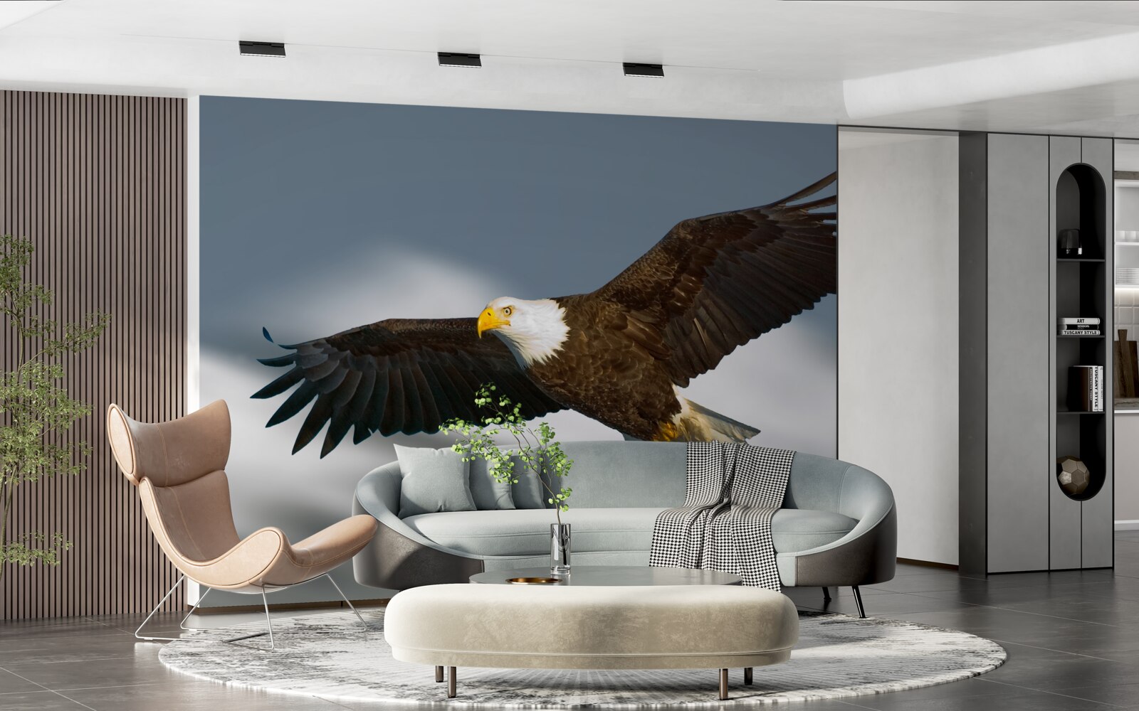 Фотошпалери в небі ширяє орлан-білохвіст