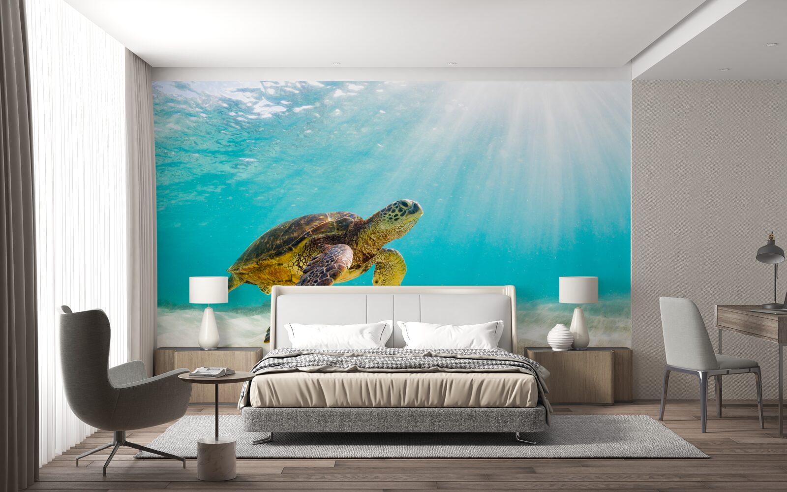 Фотошпалери Жовті черепи на піщаному дні