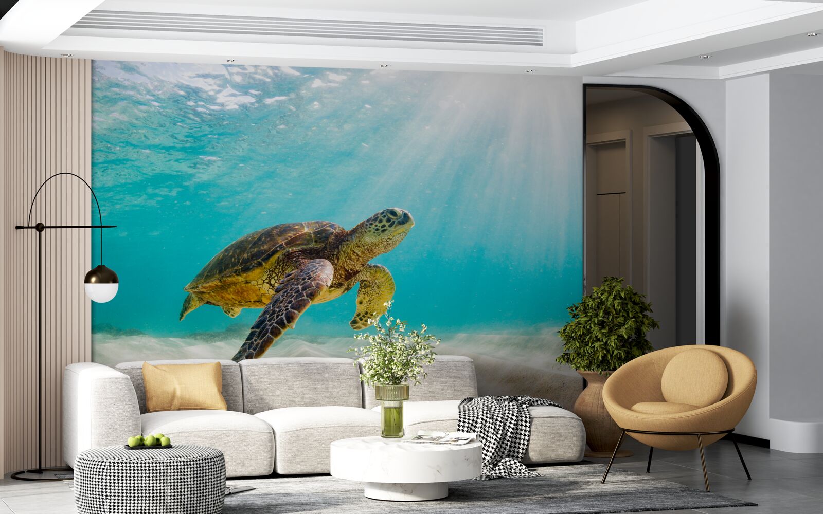 Фотошпалери Жовті черепи на піщаному дні