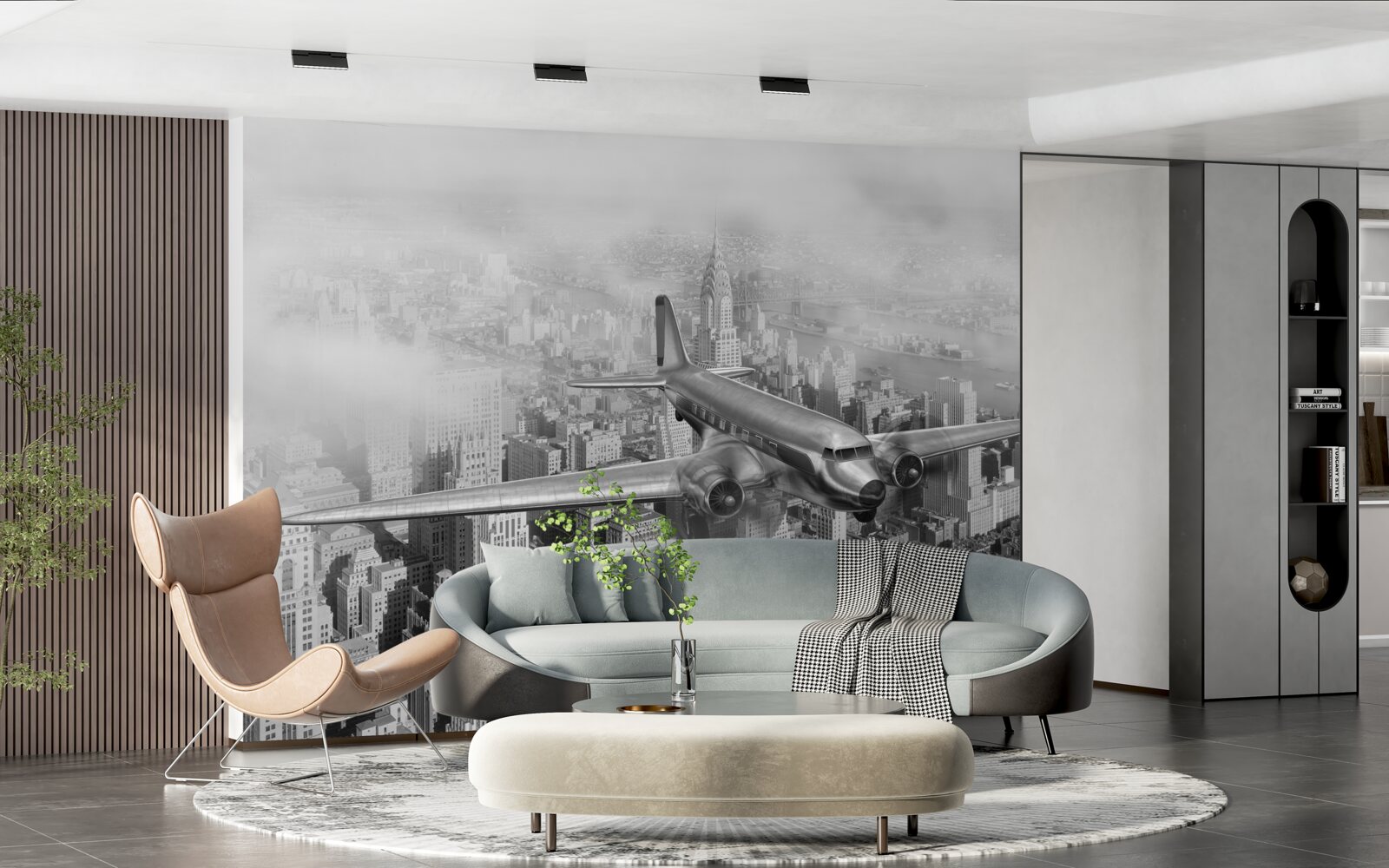 Фотошпалери повітряні подорожі над містом-гігантом