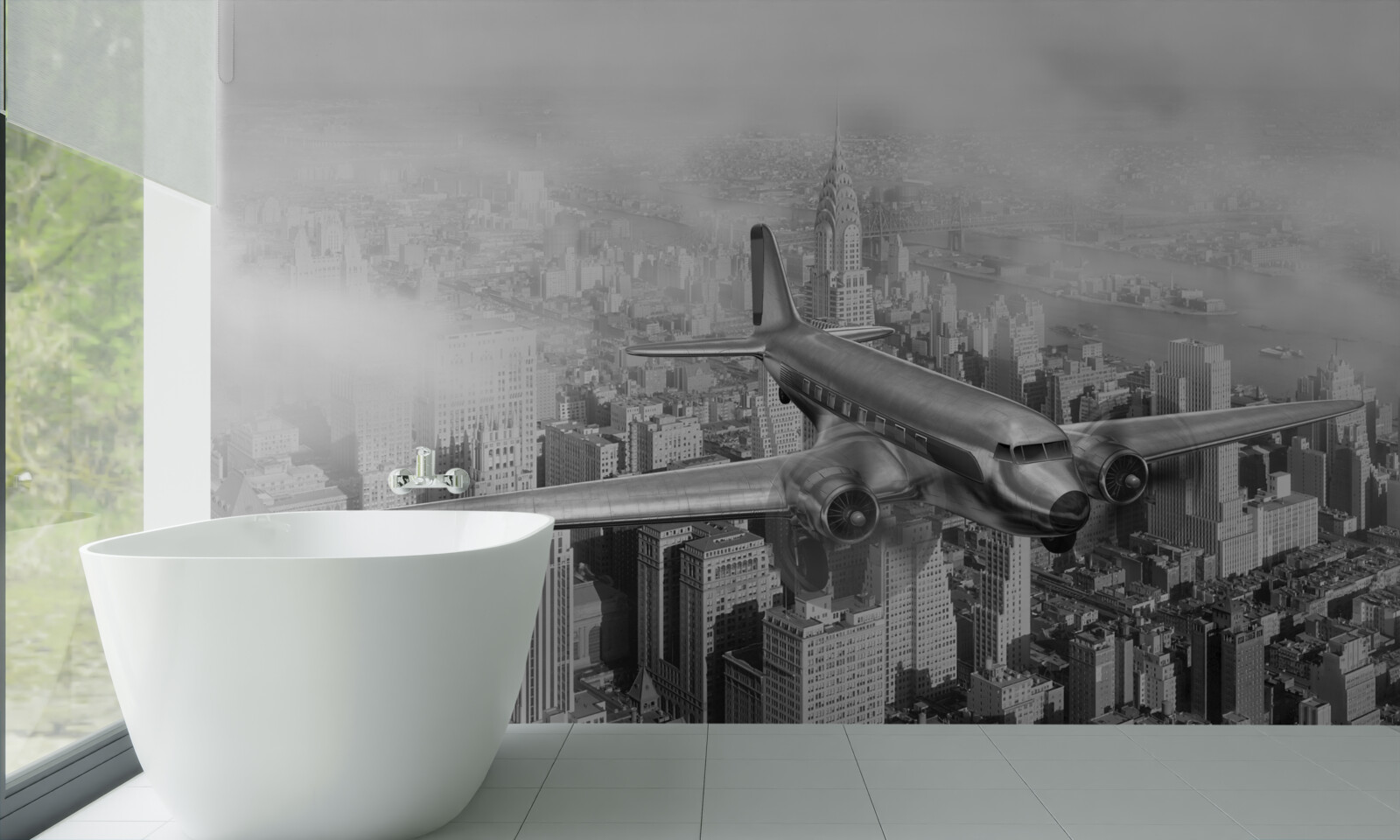 Фотошпалери повітряні подорожі над містом-гігантом