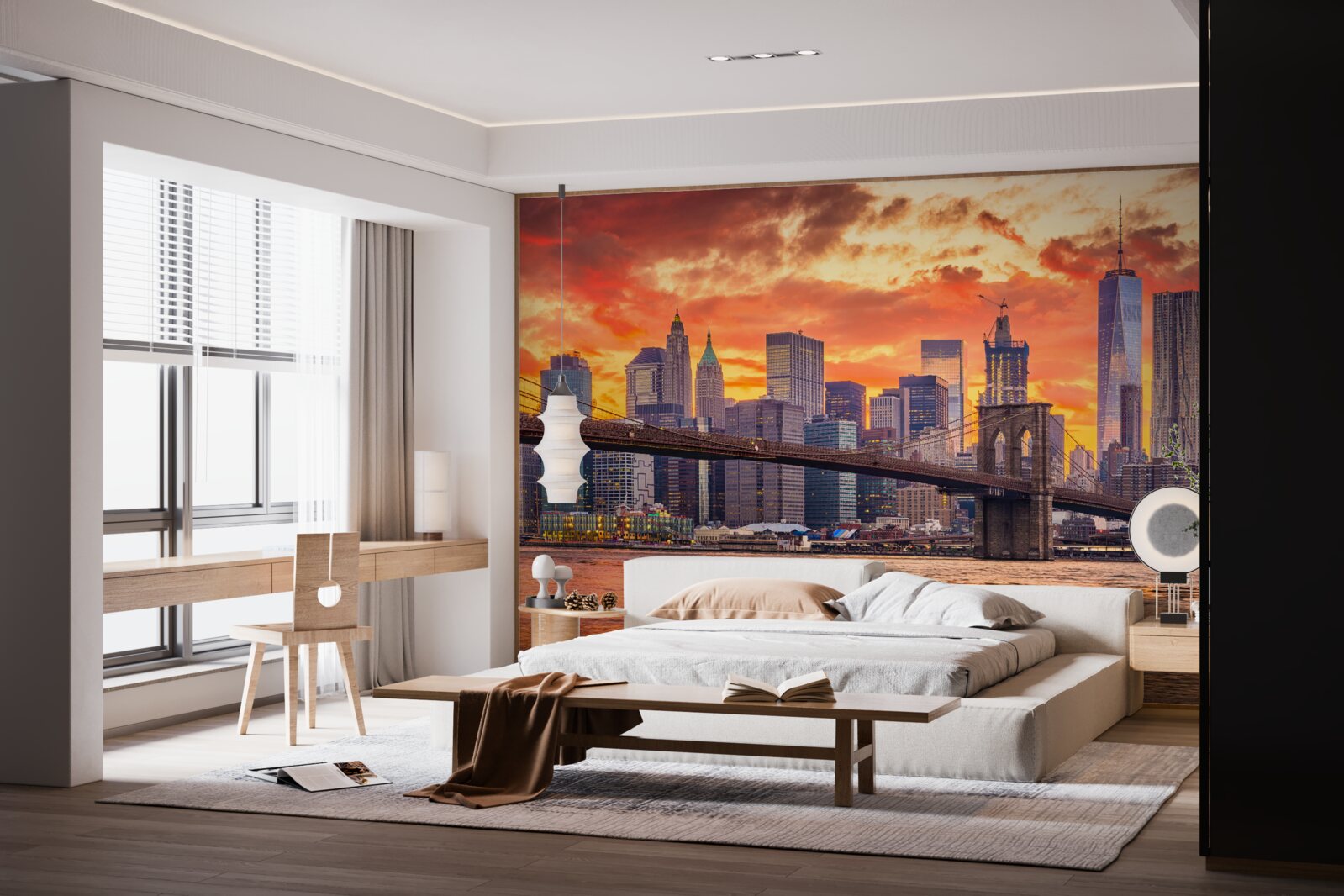 Фотошпалери хмари над нью-йорком під час заходу сонця