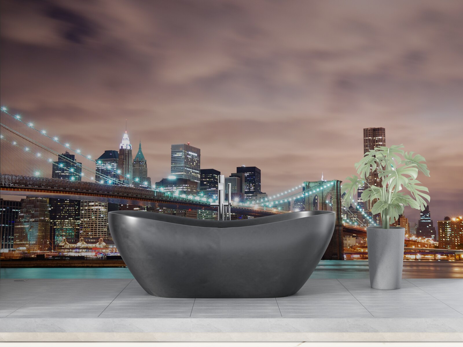 Фотошпалери нічне місто в сучасності