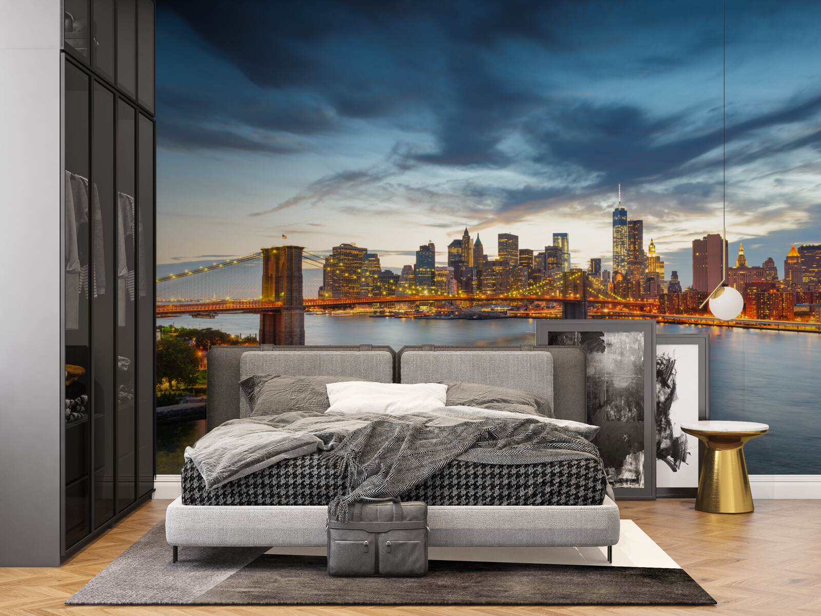 Фотошпалери міст у місті з освітленням