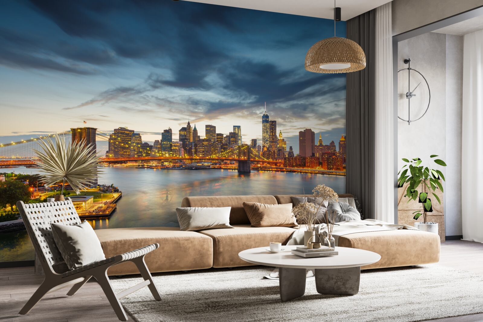 Фотошпалери міст у місті з освітленням