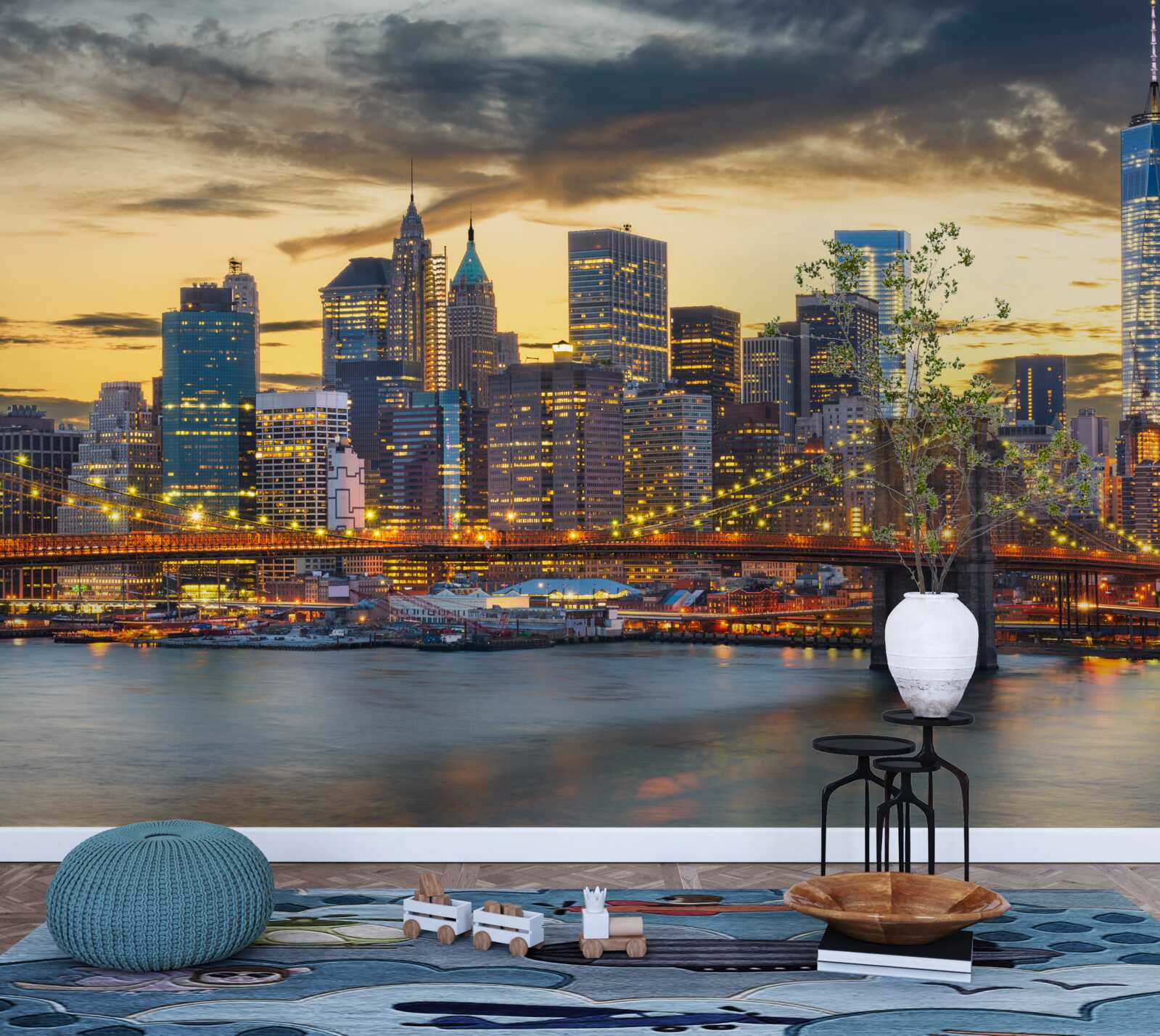 Фотошпалери нічний горизонт нью-йорка