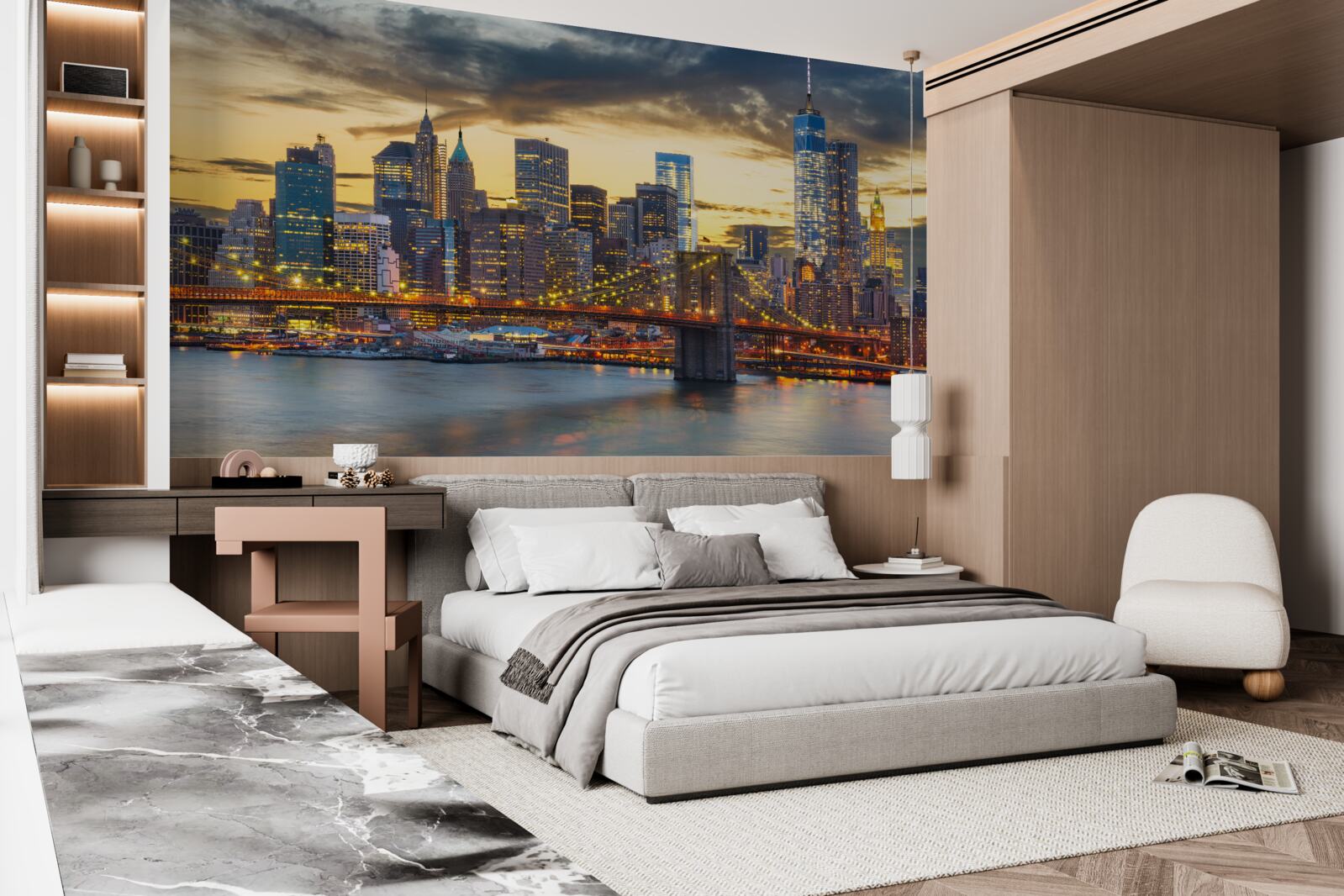 Фотошпалери нічний горизонт нью-йорка