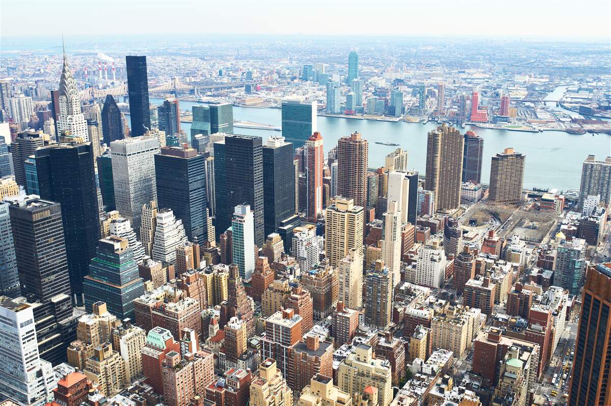 Фотошпалери нью-йоркські будівлі та їхні дахи