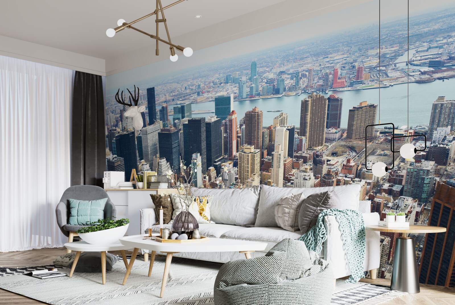 Фотошпалери нью-йоркські будівлі та їхні дахи