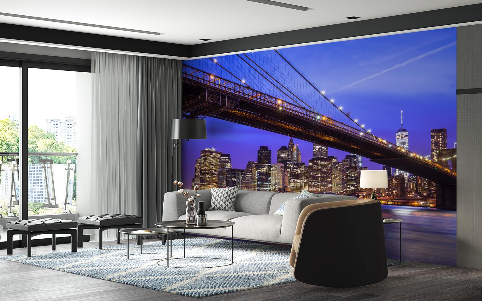 Фотошпалери вид на бруклінський міст знизу