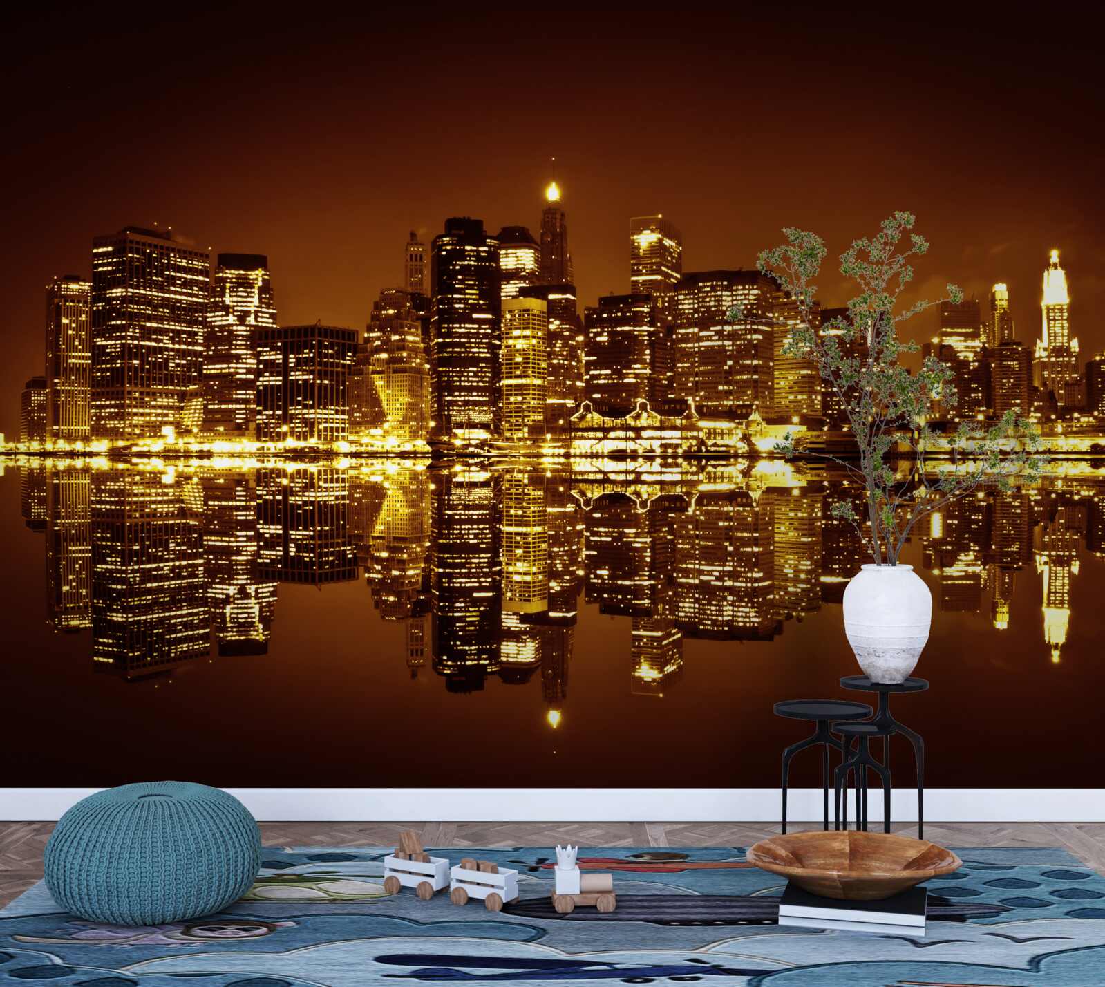 Фотошпалери золотий мегаполіс