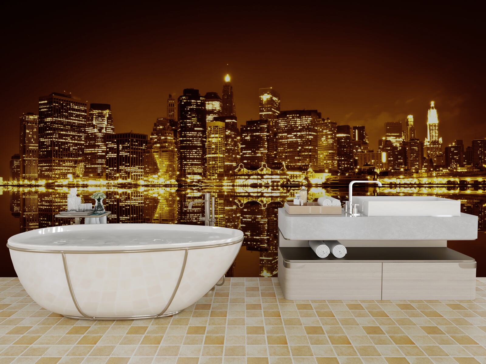 Фотошпалери золотий мегаполіс