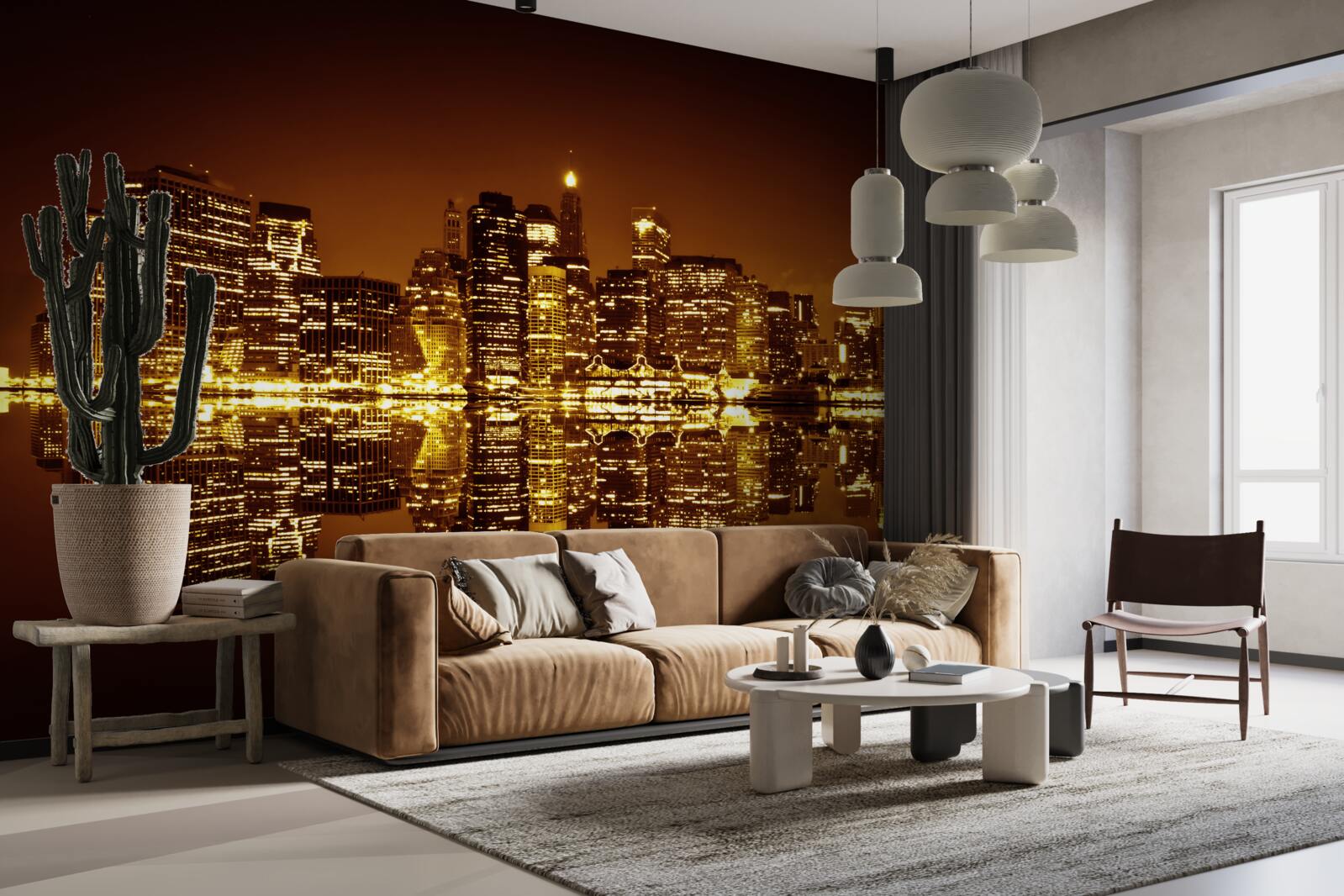 Фотошпалери золотий мегаполіс