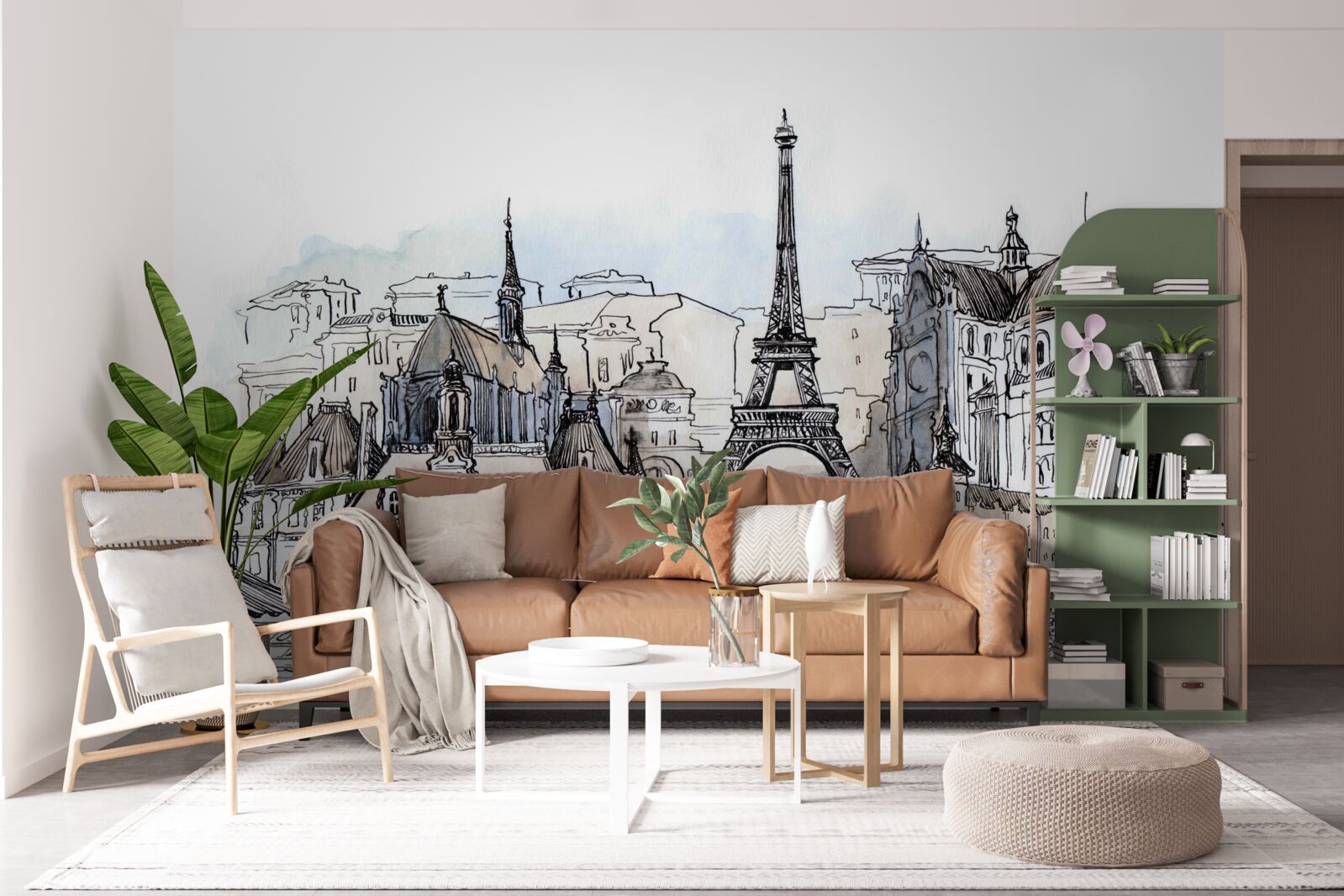 Фотошпалери Паризькі пейзажі, відтворені аквареллю