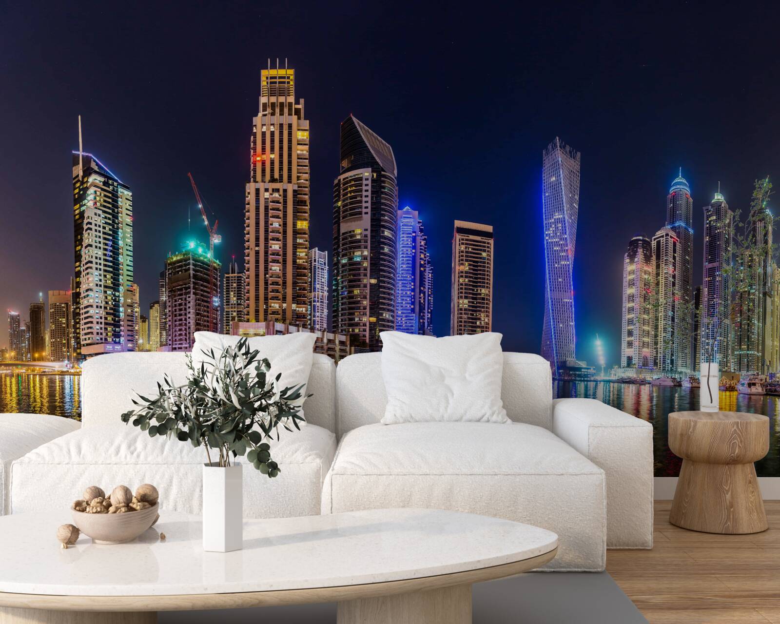 Фотошпалери захоплююча нічна вулиця в дубаї