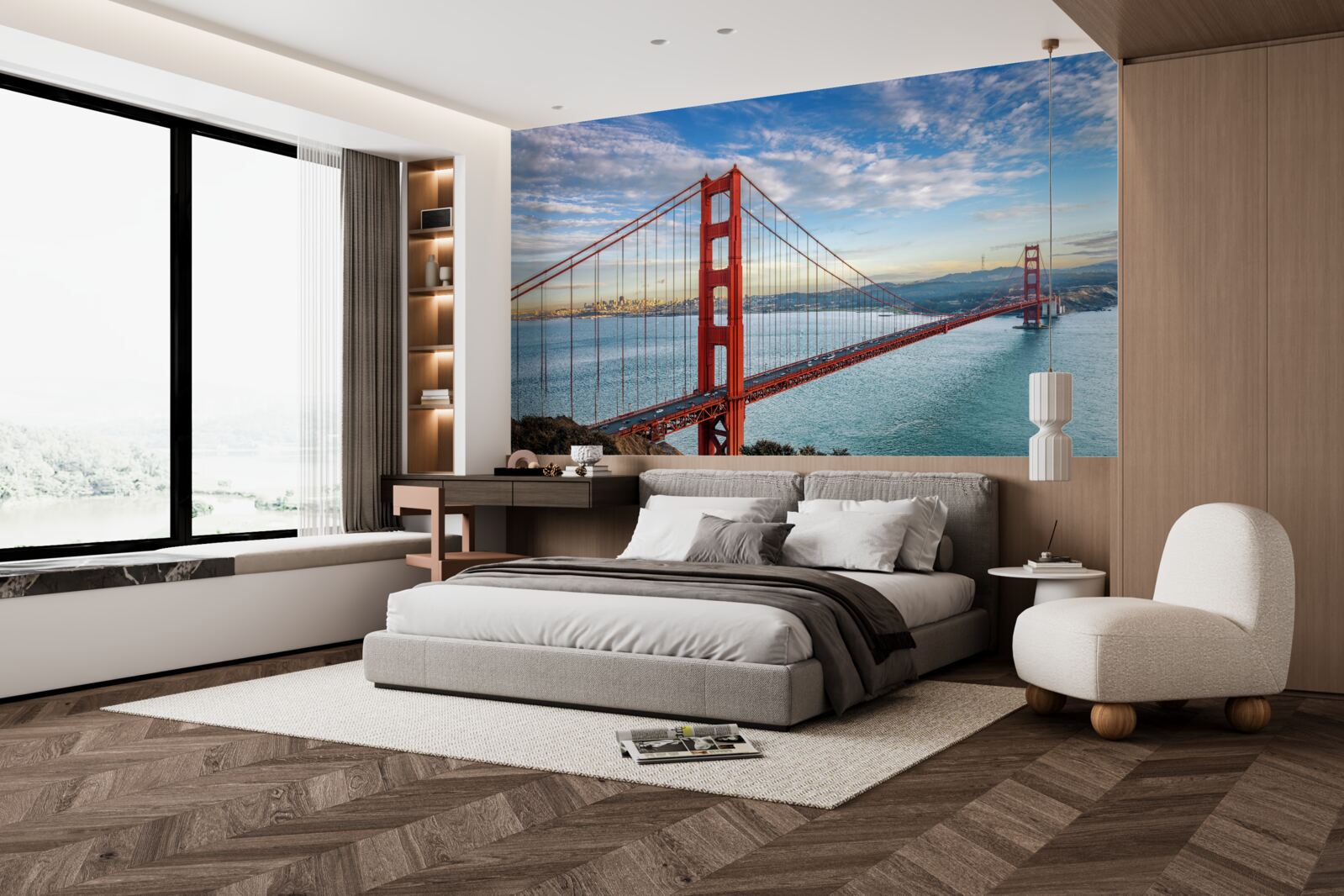 Фотошпалери панорама Золотих воріт з мосту