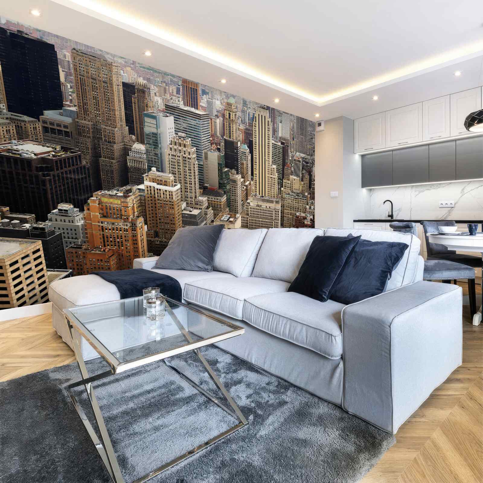 Фотошпалери погляд на столичну архітектуру з бордюру