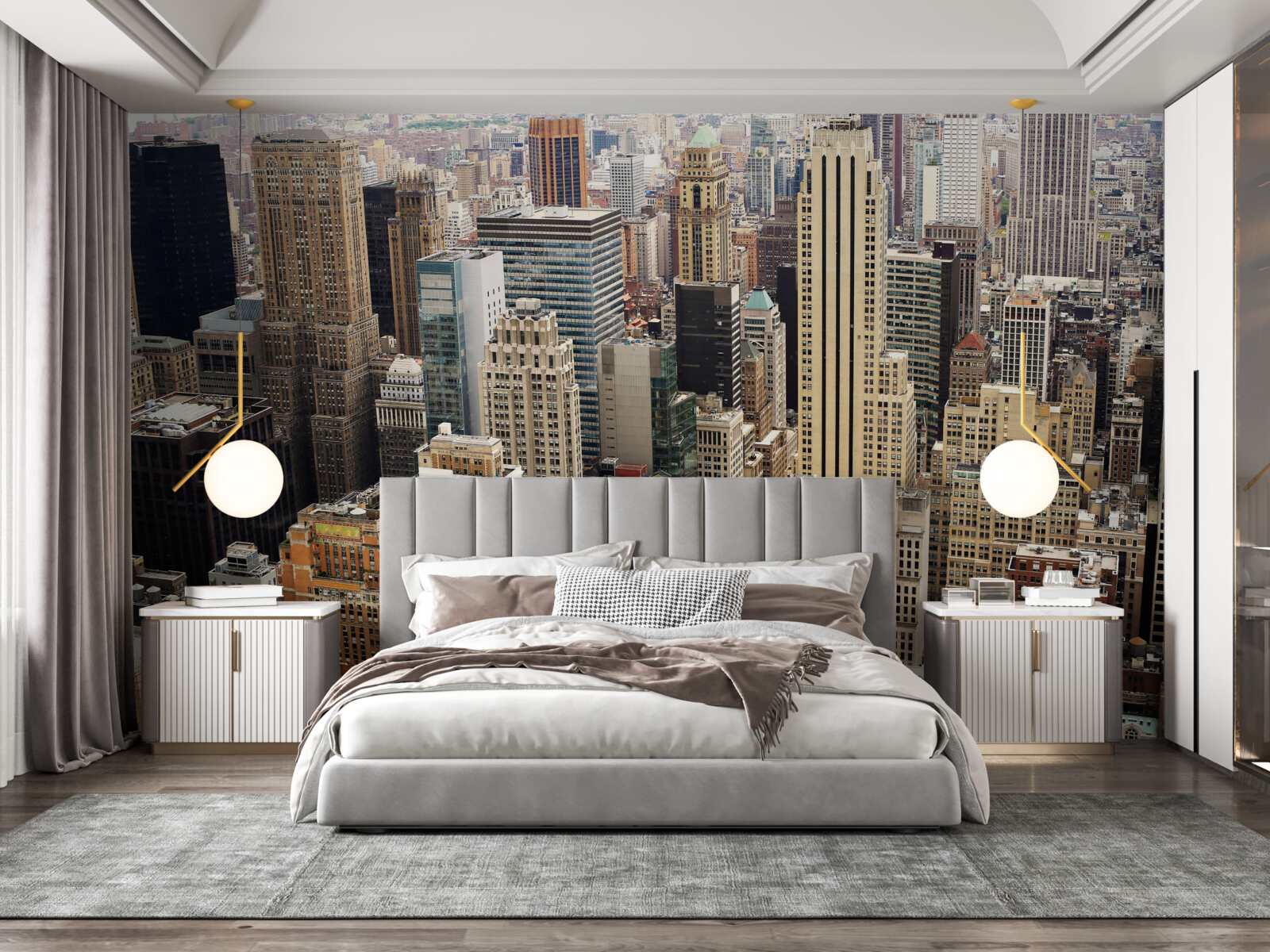 Фотошпалери погляд на столичну архітектуру з бордюру