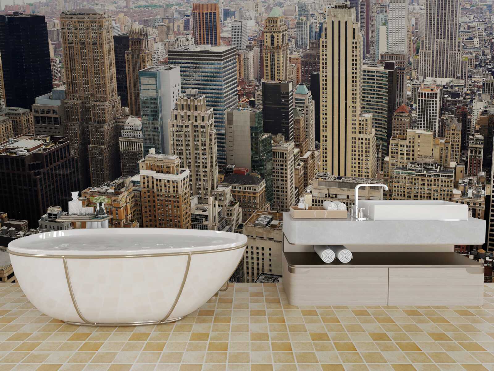 Фотошпалери погляд на столичну архітектуру з бордюру