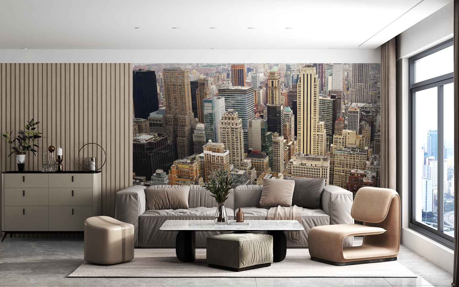 Фотошпалери погляд на столичну архітектуру з бордюру