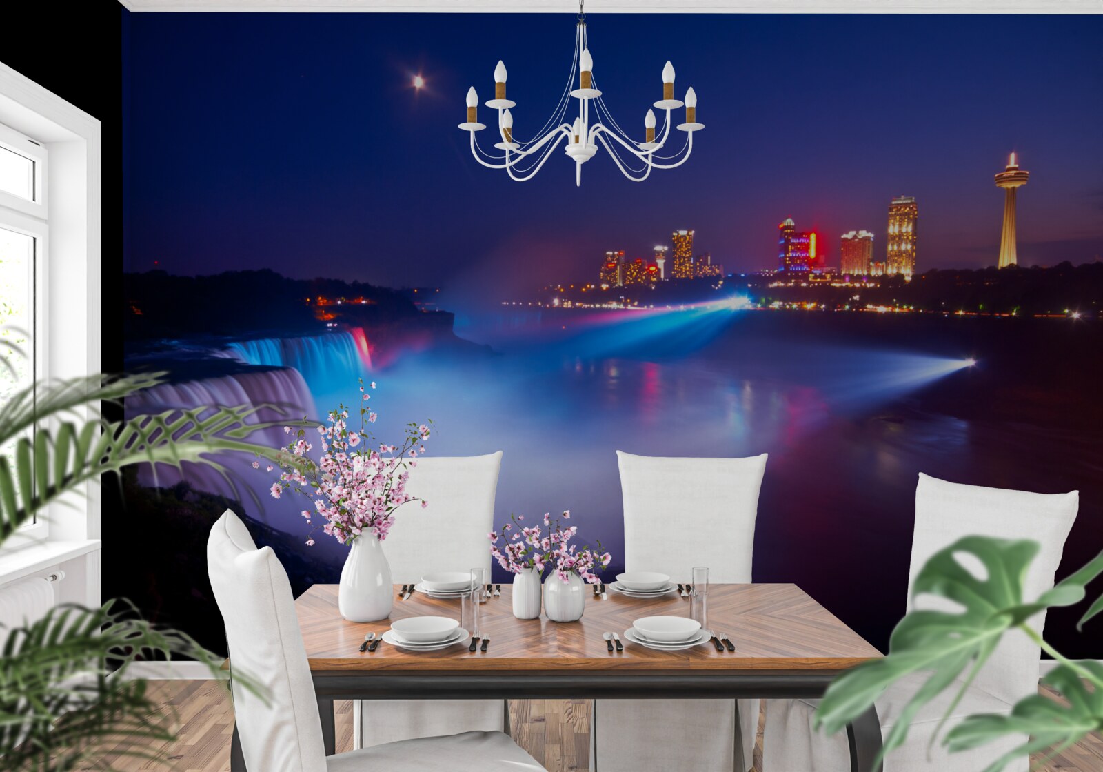 Фотошпалери ніагарський водоспад підсвічується вночі