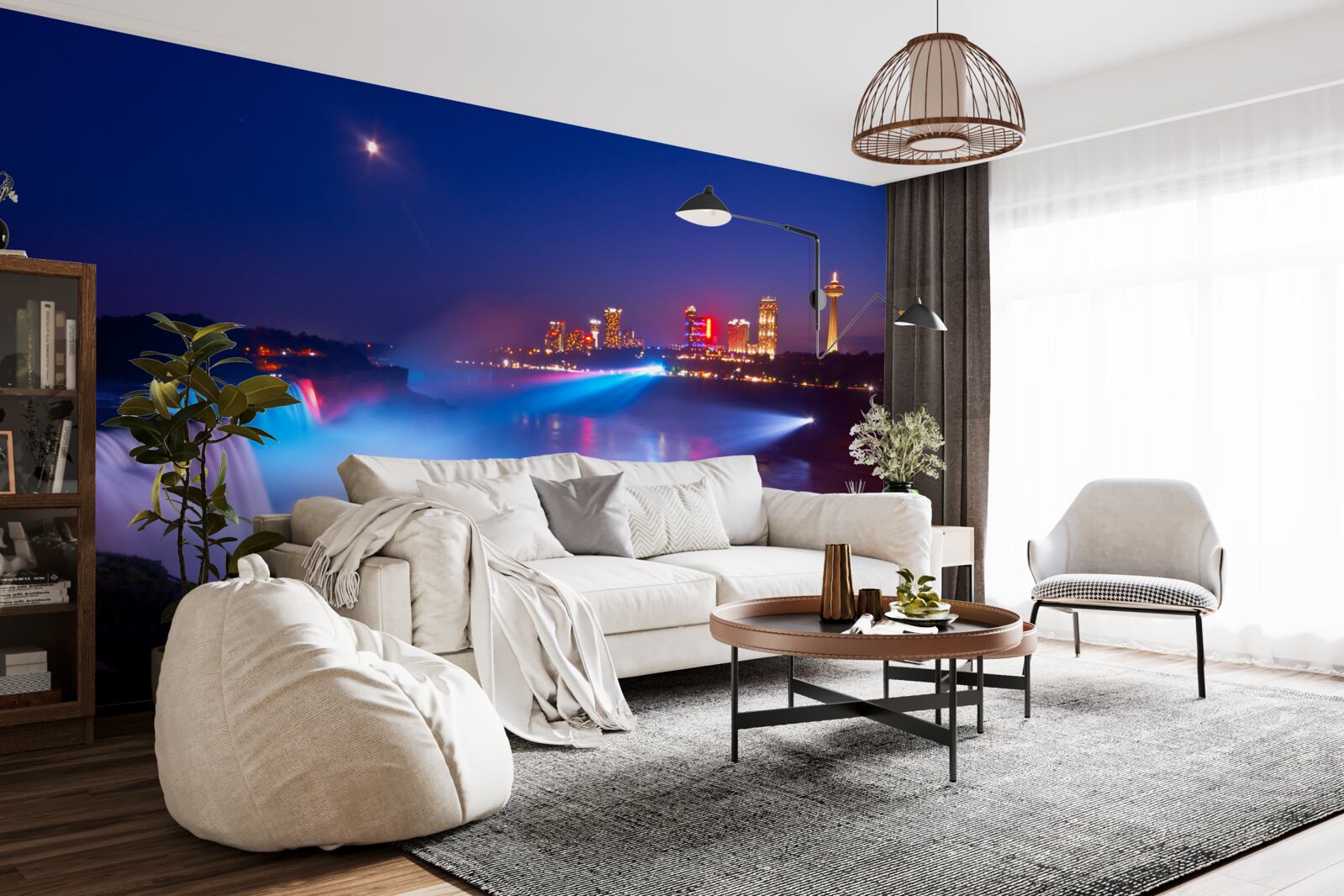 Фотошпалери ніагарський водоспад підсвічується вночі