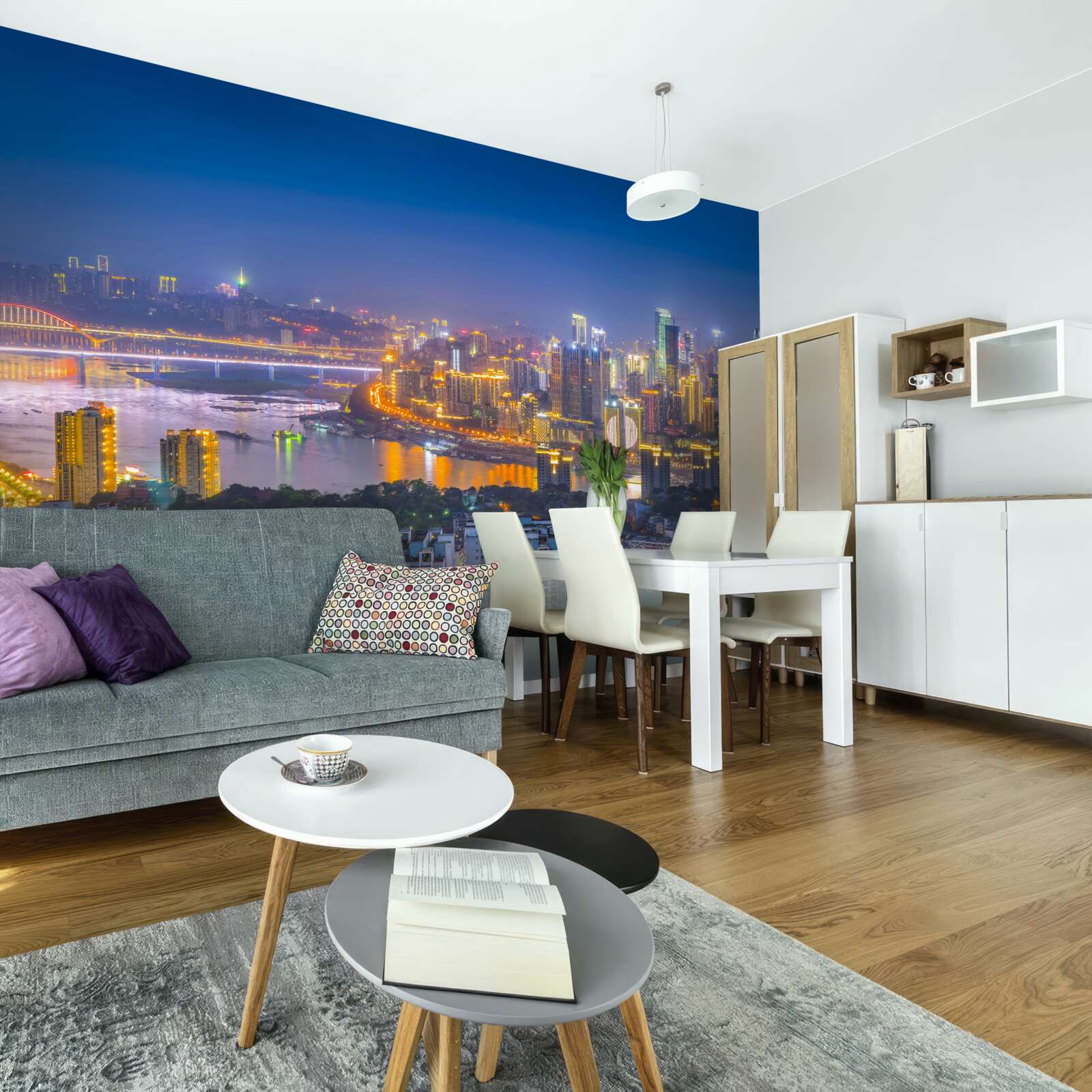 Фотошпалери мегаполіс сучасної ночі