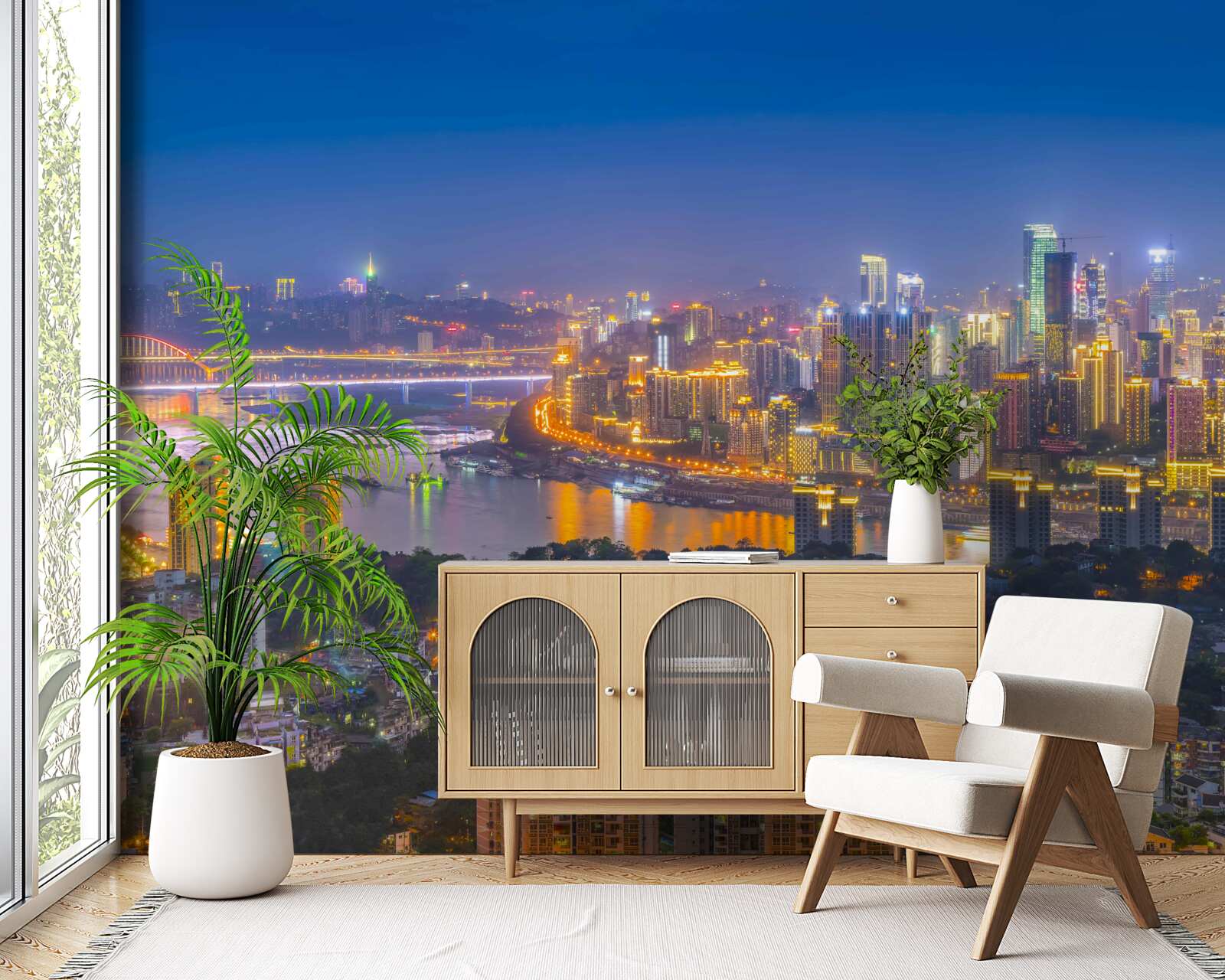 Фотошпалери мегаполіс сучасної ночі