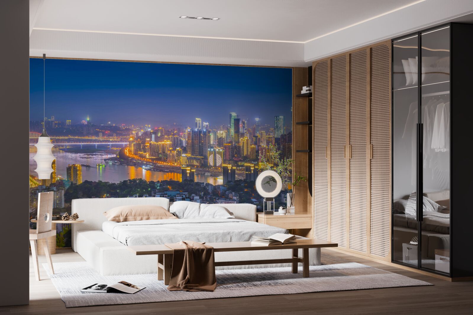 Фотошпалери мегаполіс сучасної ночі