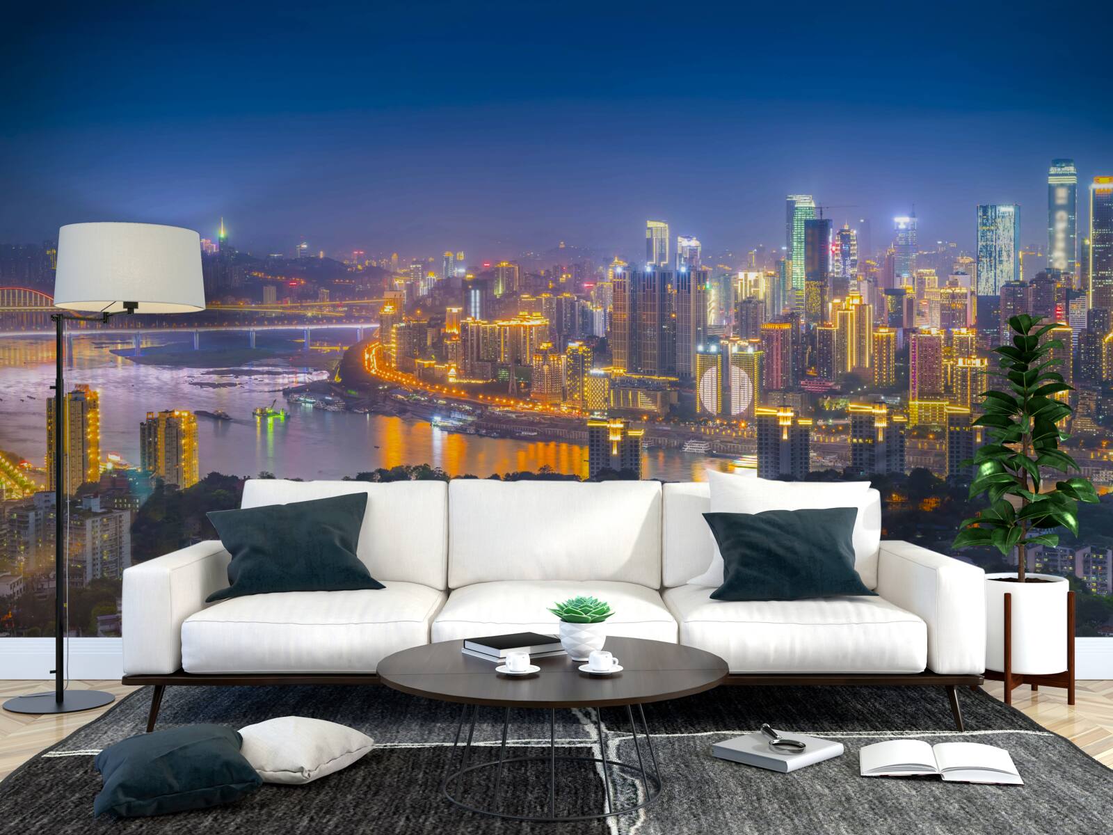 Фотошпалери мегаполіс сучасної ночі