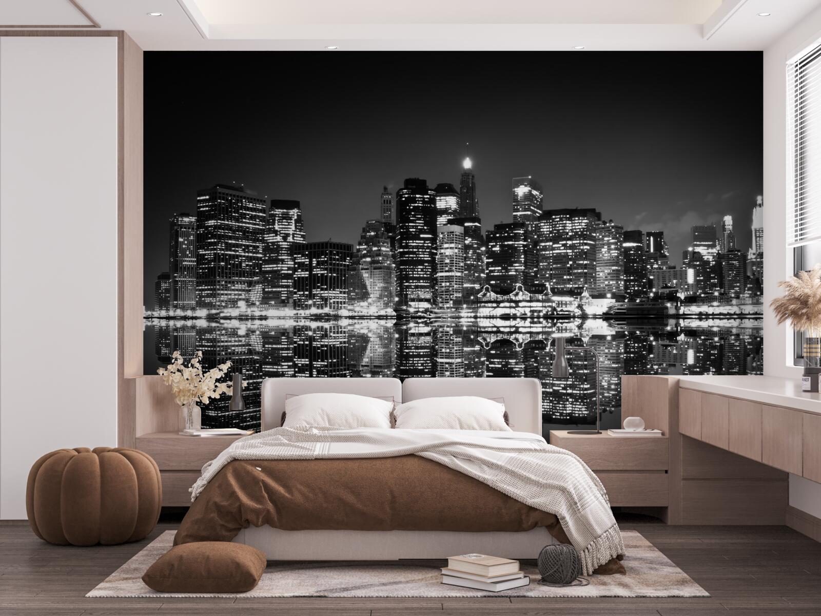 Фотошпалери велике місто віддзеркалюється у воді