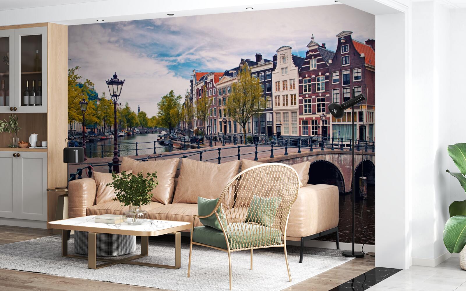 Фотошпалери міст через канал в амстердамі