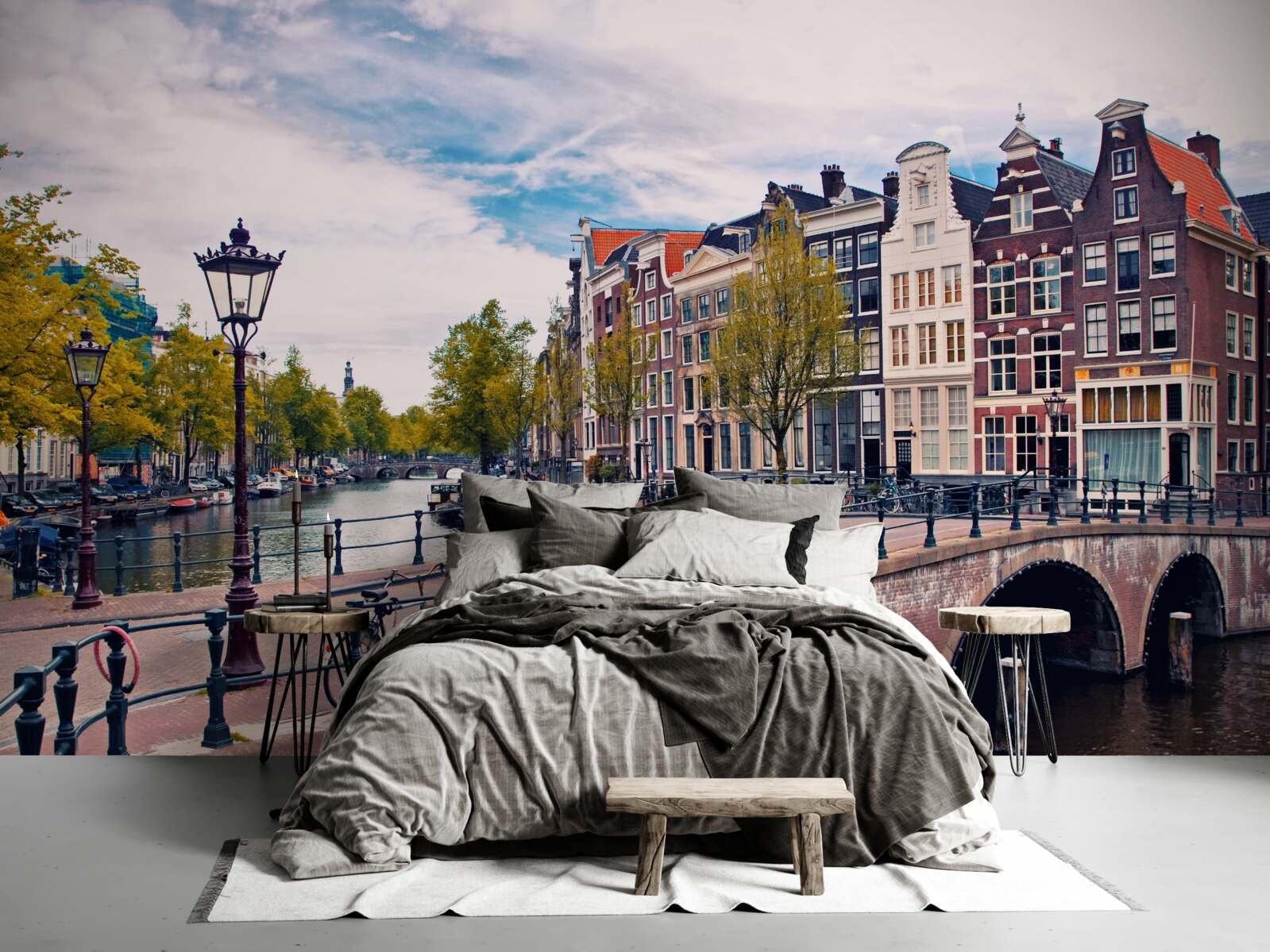 Фотошпалери міст через канал в амстердамі